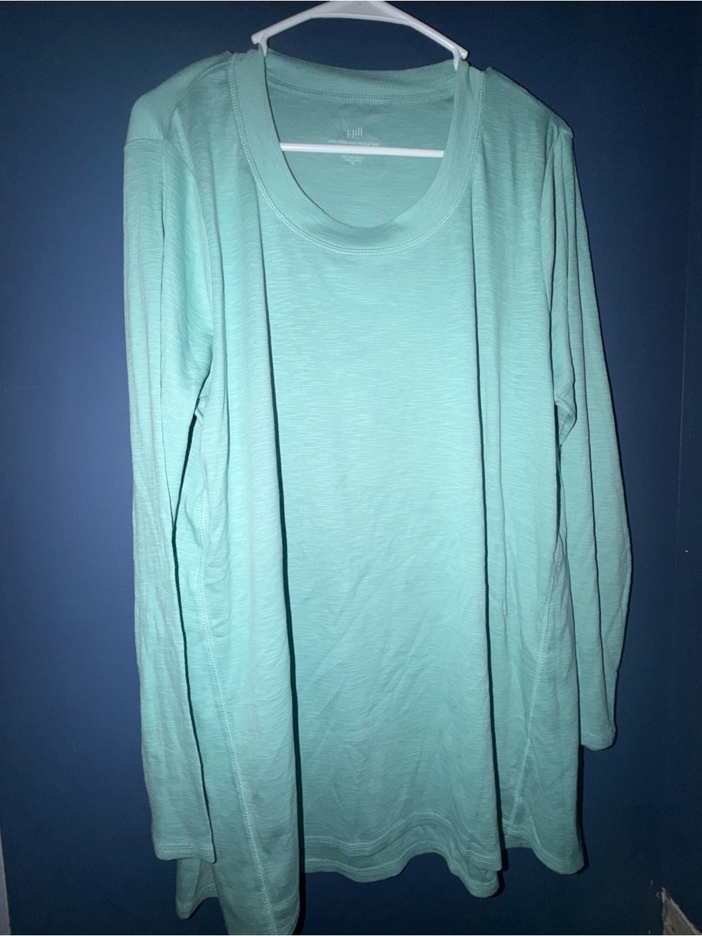 Pure Jill Long-Sleeve Shirttail Tee mint/ green/ aqua size xl
